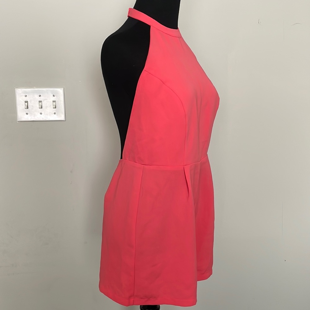 Flamingo Pink Halter-top Romper